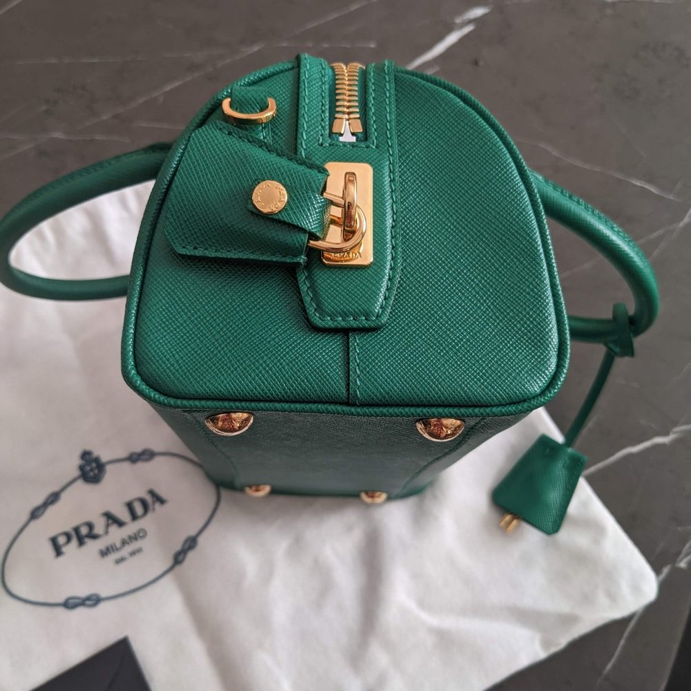 NEW Prada Saffiano leather top-handle bag - Green - Picture 4 of 9
